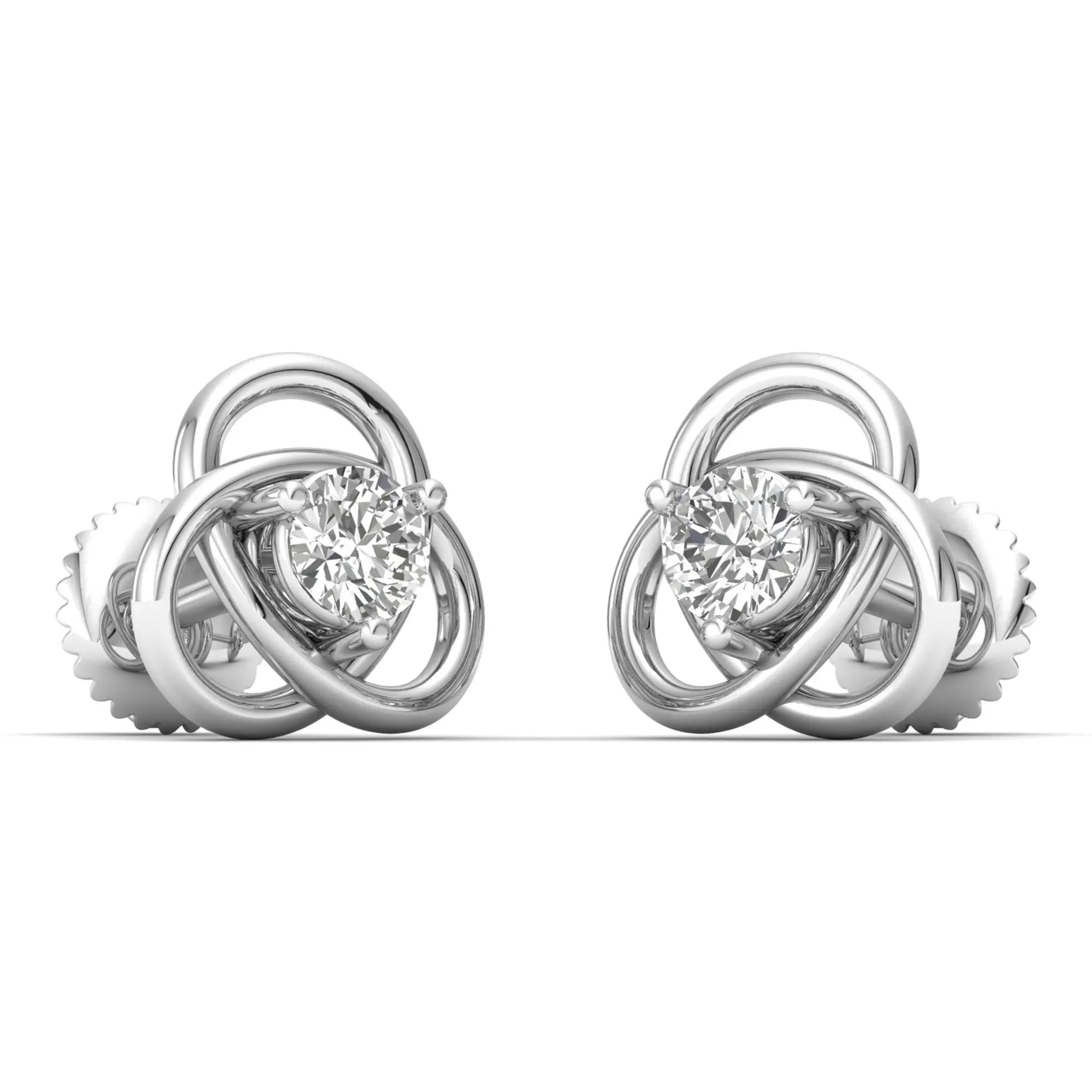 Mode | Round Diamond Stud Earrings with Three-Prong Setting - Nivara