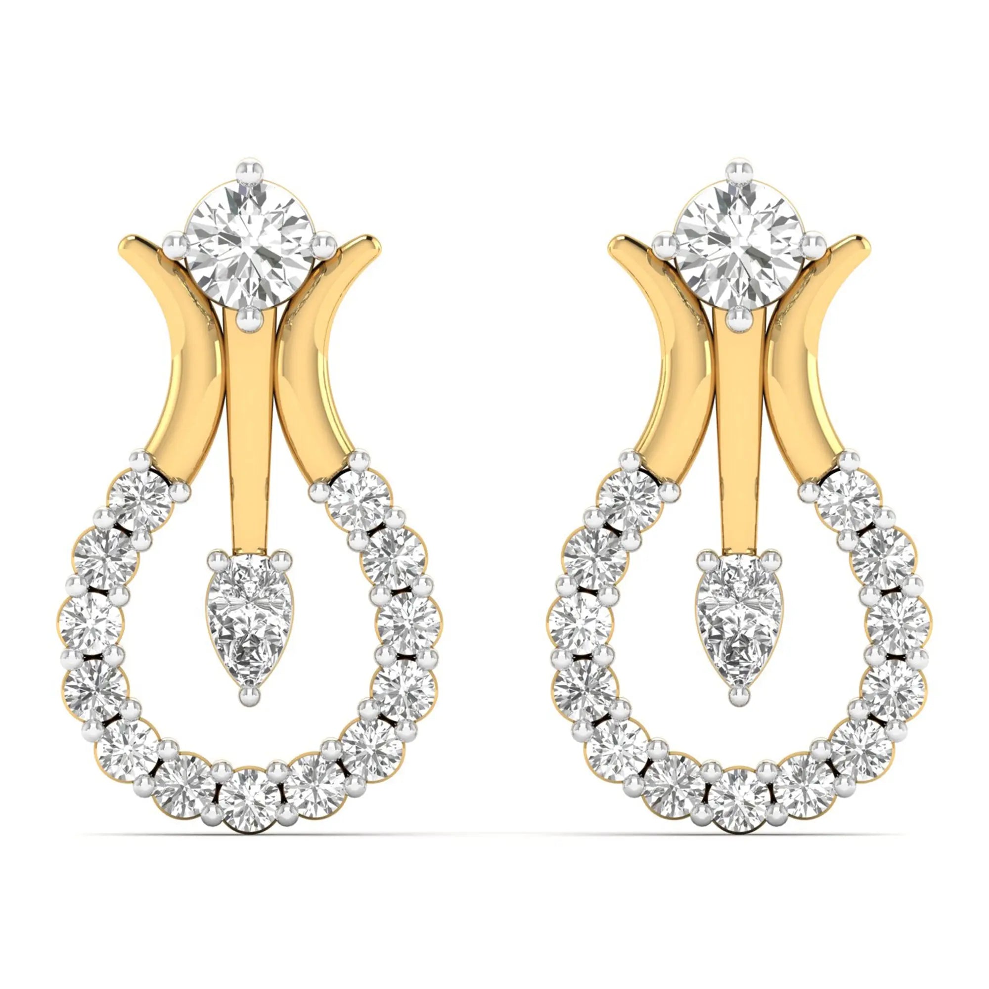 Mode | Pear & Round Diamond Stud Earrings - Nivara
