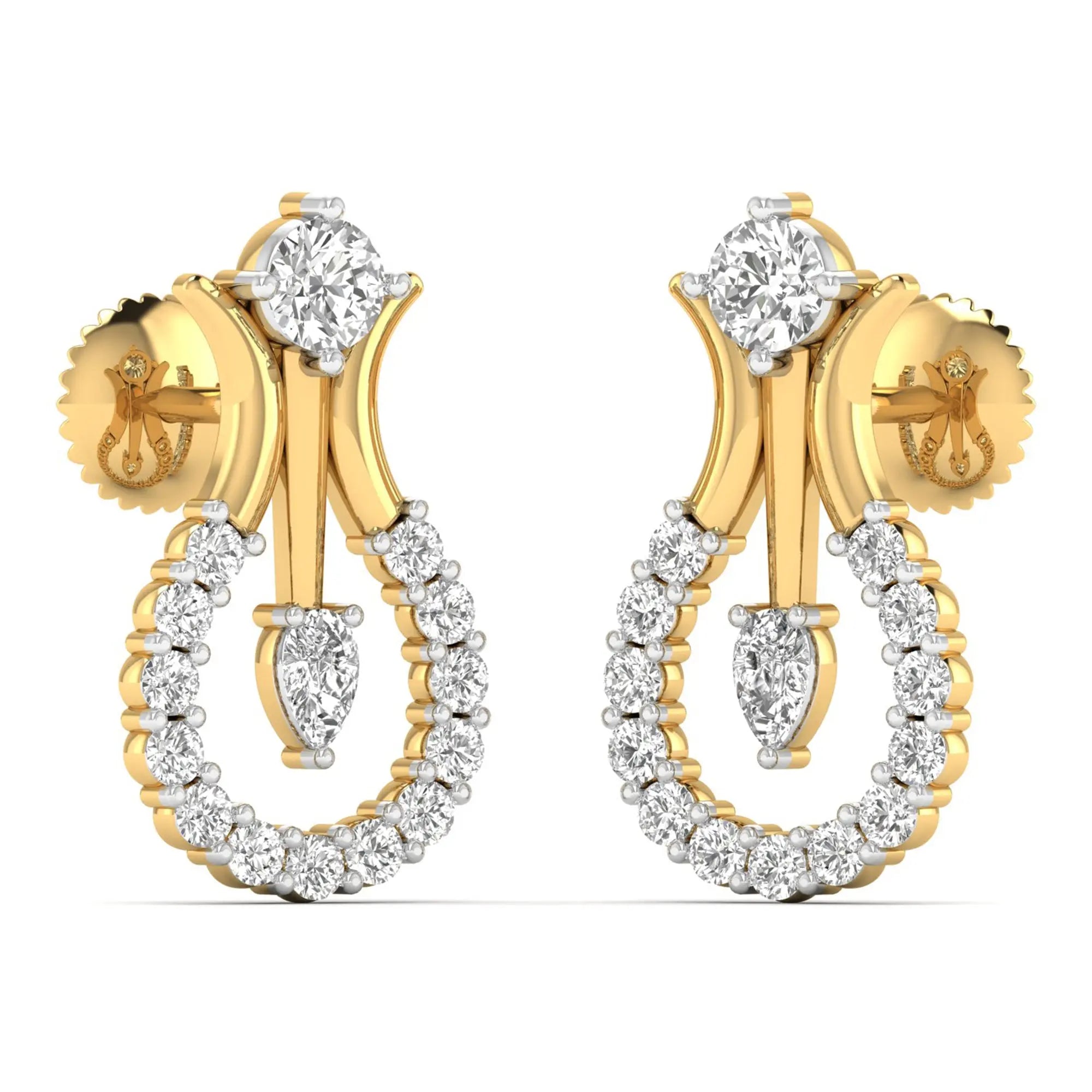 Mode | Pear & Round Diamond Stud Earrings - Nivara