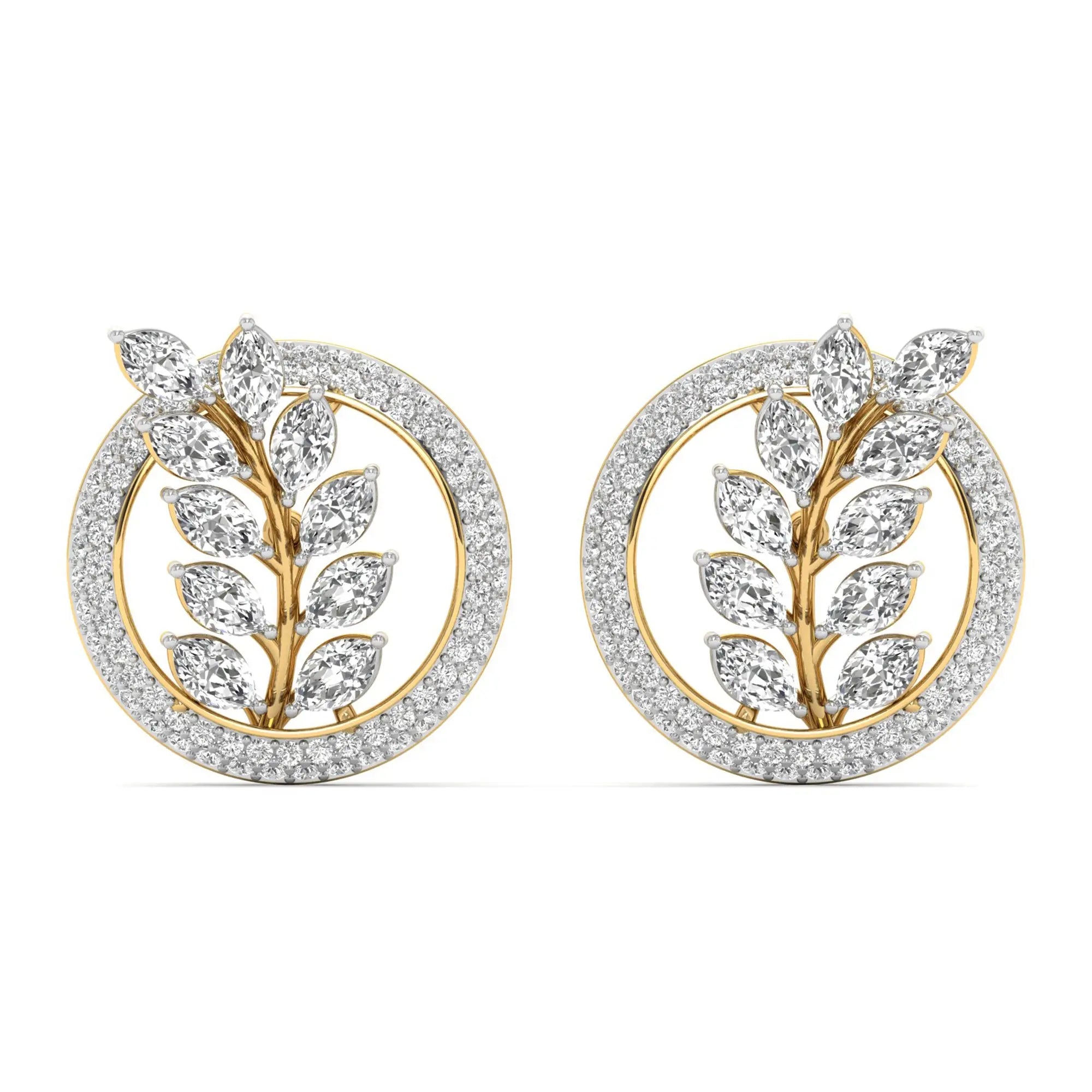 Flora | Marquise & Pear Halo Diamond Stud Earrings - Nivara