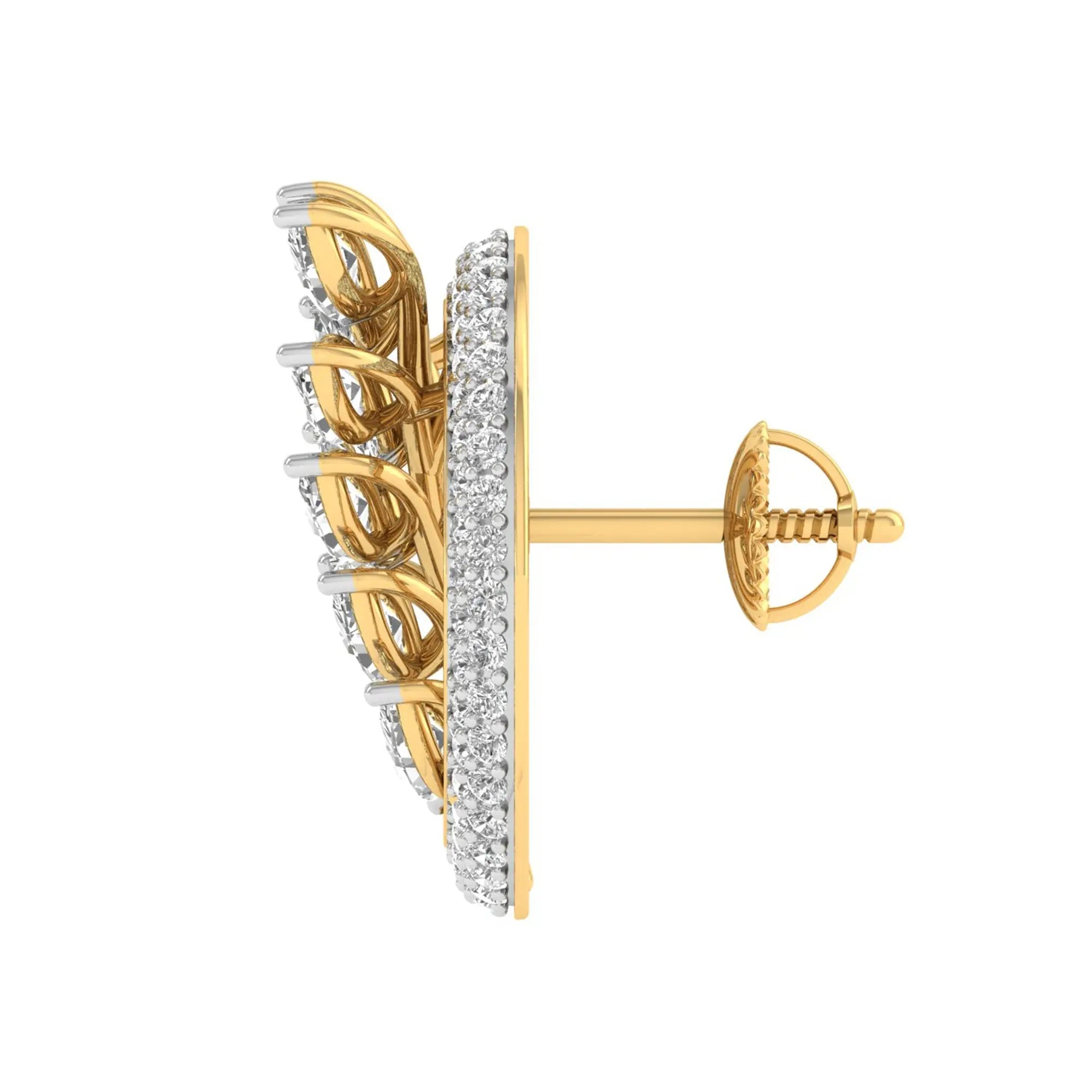 Flora | Marquise & Pear Halo Diamond Stud Earrings - Nivara