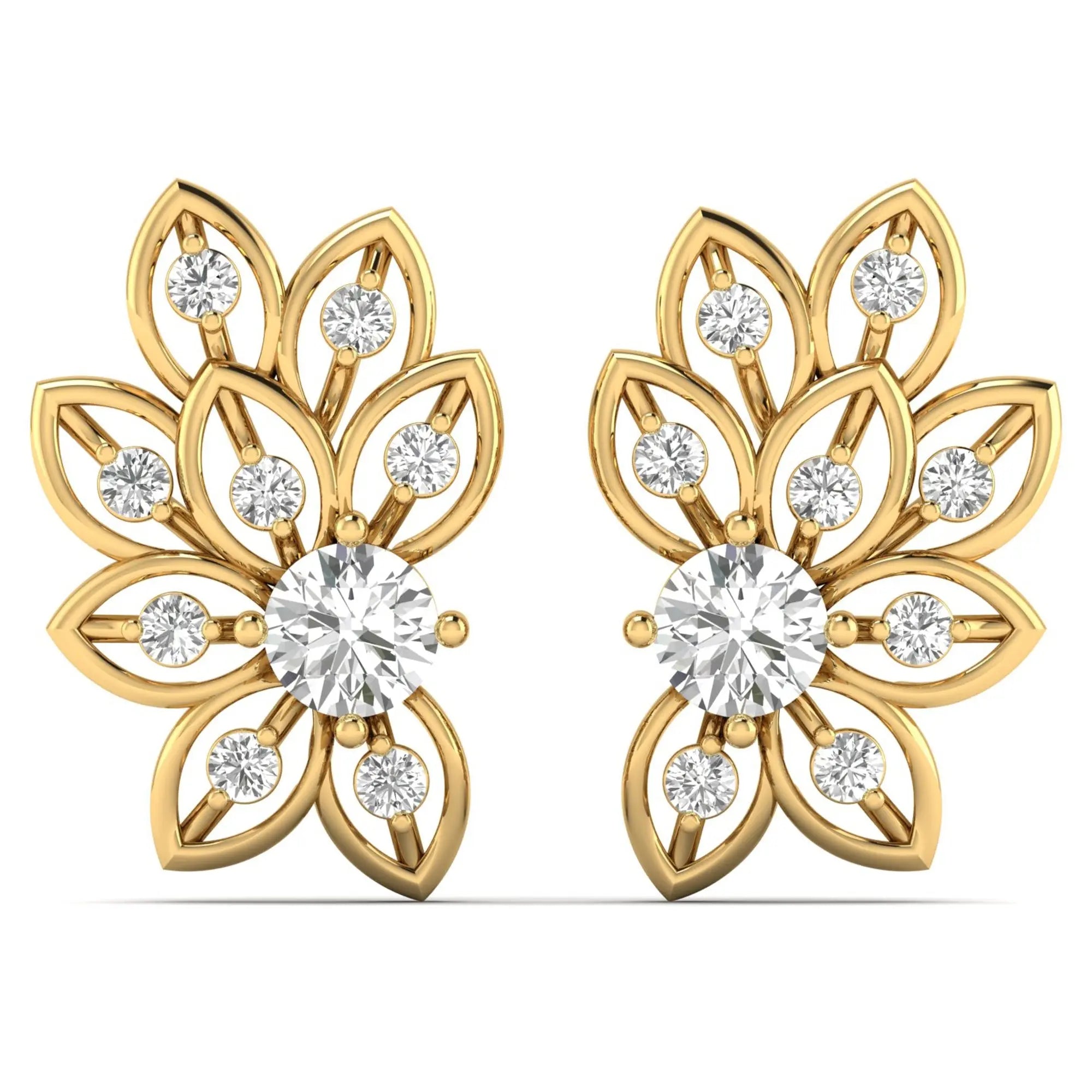 Flora | Timeless Round Diamond Stud Earrings - Nivara