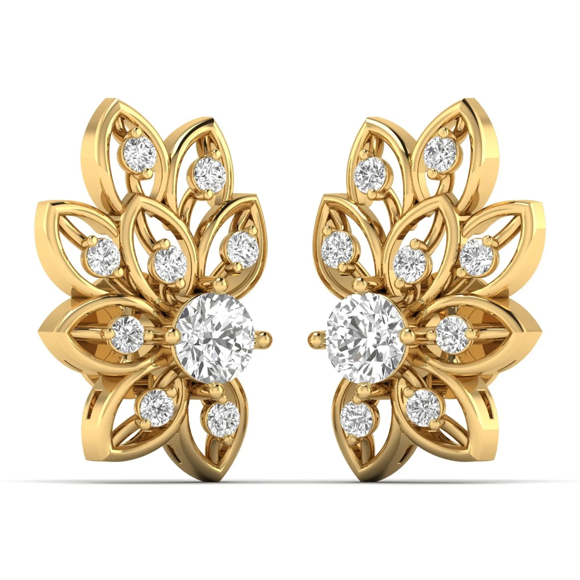 Flora | Timeless Round Diamond Stud Earrings - Nivara