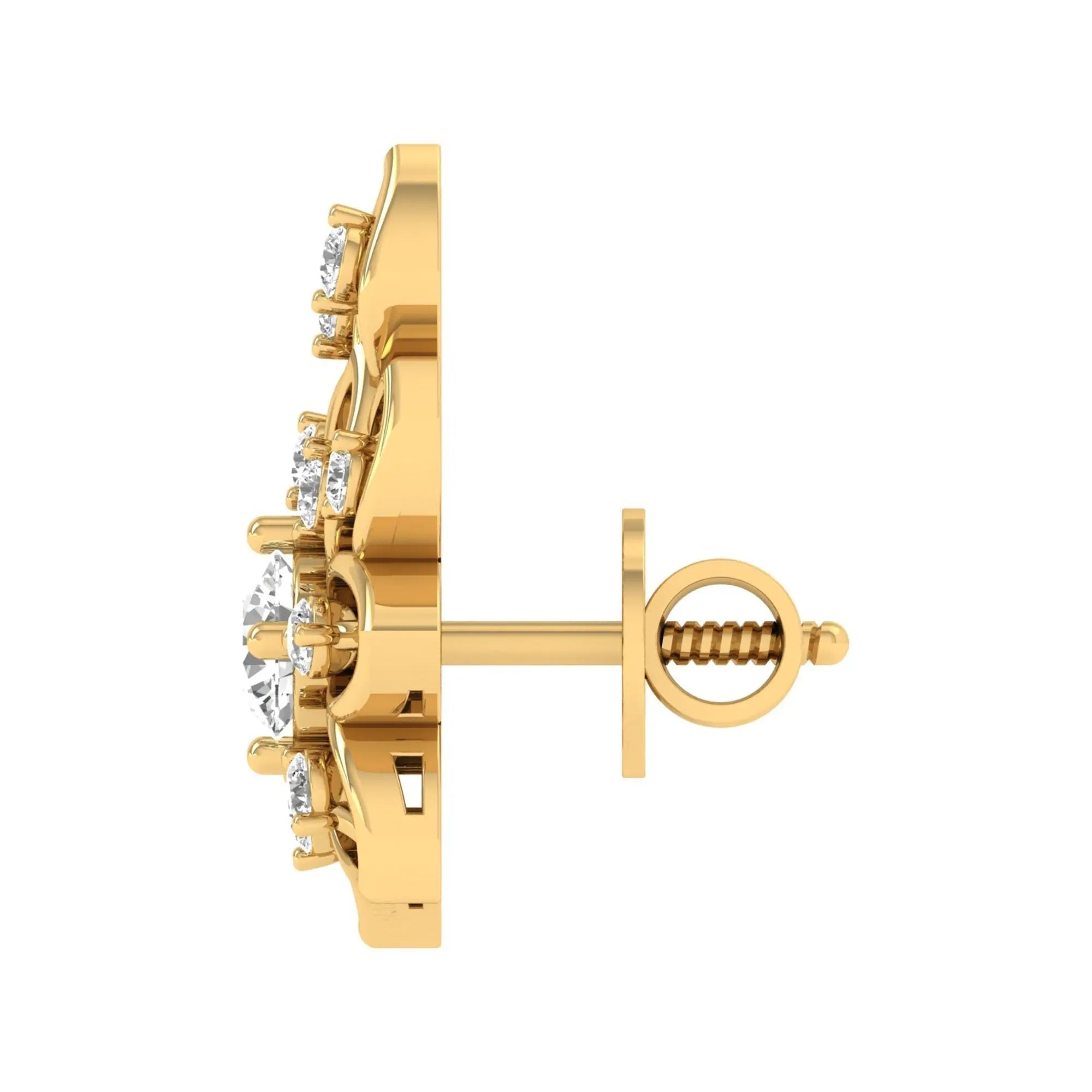 Flora | Timeless Round Diamond Stud Earrings - Nivara