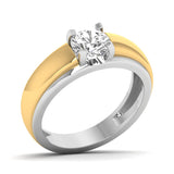 Vira | Round-shaped solitaire dual toned men's ring