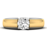Vira | Round-shaped solitaire dual toned men's ring