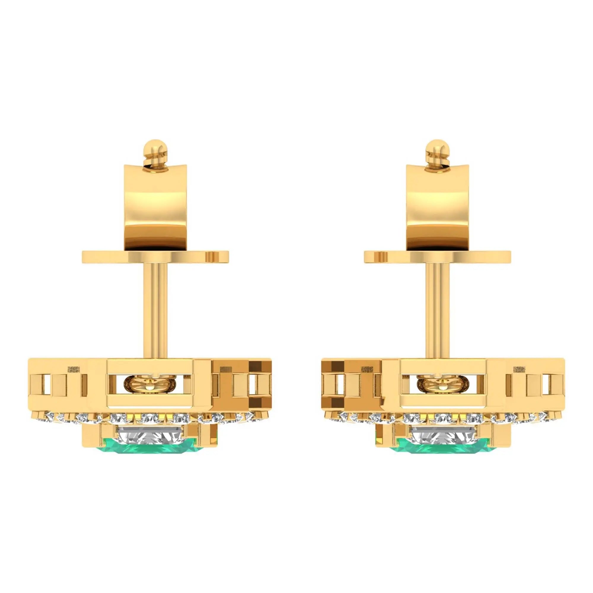 Mode | Emerald-cut diamond halo drop earrings - Nivara