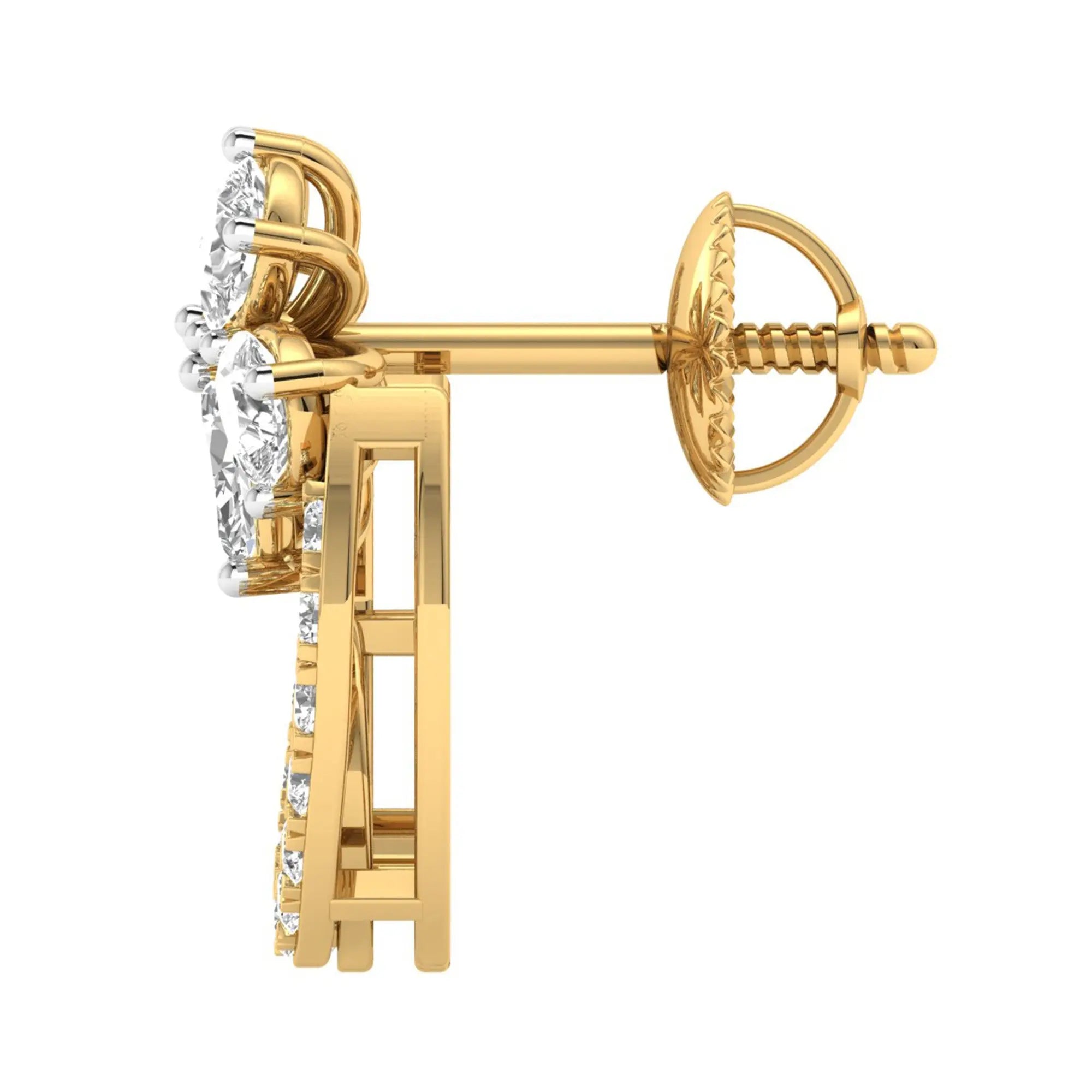 Flora | Pear, Marquise & Round Diamond Stud Earrings - Nivara
