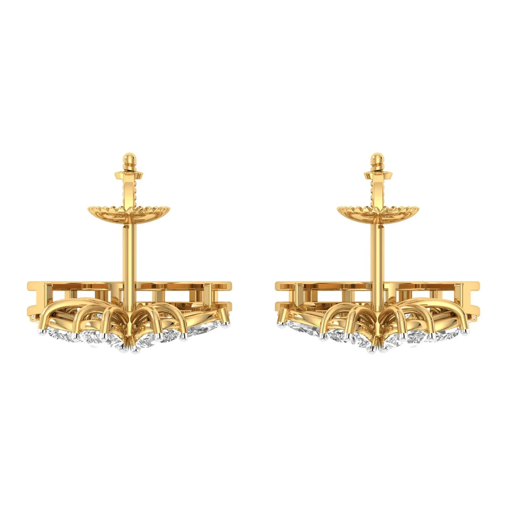 Flora | Pear, Marquise & Round Diamond Stud Earrings - Nivara