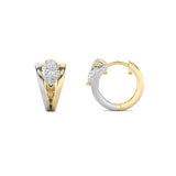 Amaya | Two-Tone V-Shaped Hoop Earrings with Pear-Shaped Lab-Grown Diamonds