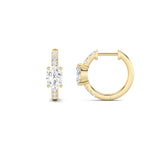 Amaya | Oval Diamond Hoop Earrings with Delicate Round Lab-Grown Diamond