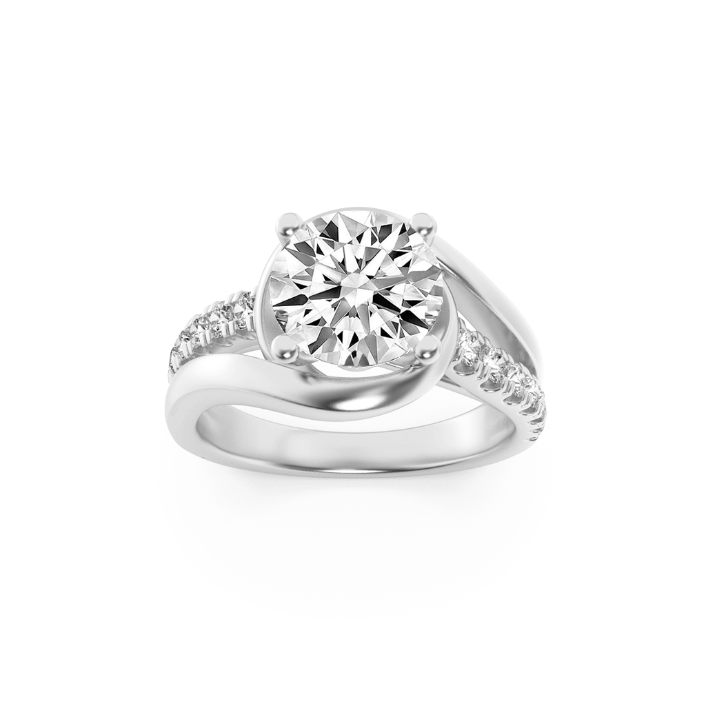 Aura | Round with two side bands Lab-Grown Diamond