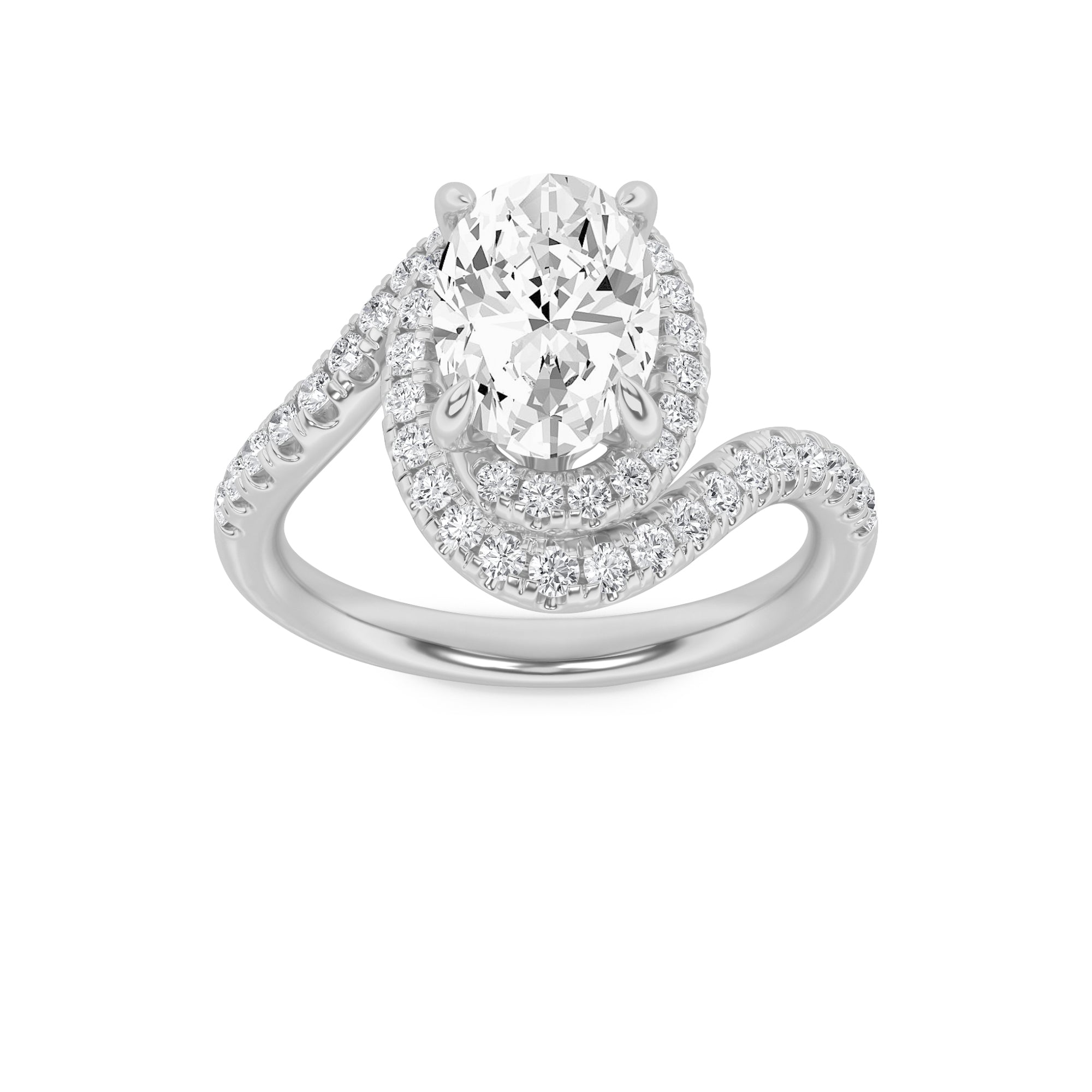 Amara | Oval shape with curvy halo band Lab-Grown Diamonds
