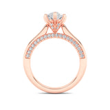 Amara | Pear Lab-Grown Diamond Solitaire Ring with side diamonds