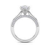 Amara | Pear Lab-Grown Diamond Solitaire Ring with side diamonds