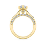 Amara | Pear Lab-Grown Diamond Solitaire Ring with side diamonds