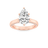 Amara | Pear Lab-Grown Diamond Solitaire Ring with side diamonds