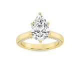 Amara | Pear Lab-Grown Diamond Solitaire Ring with side diamonds
