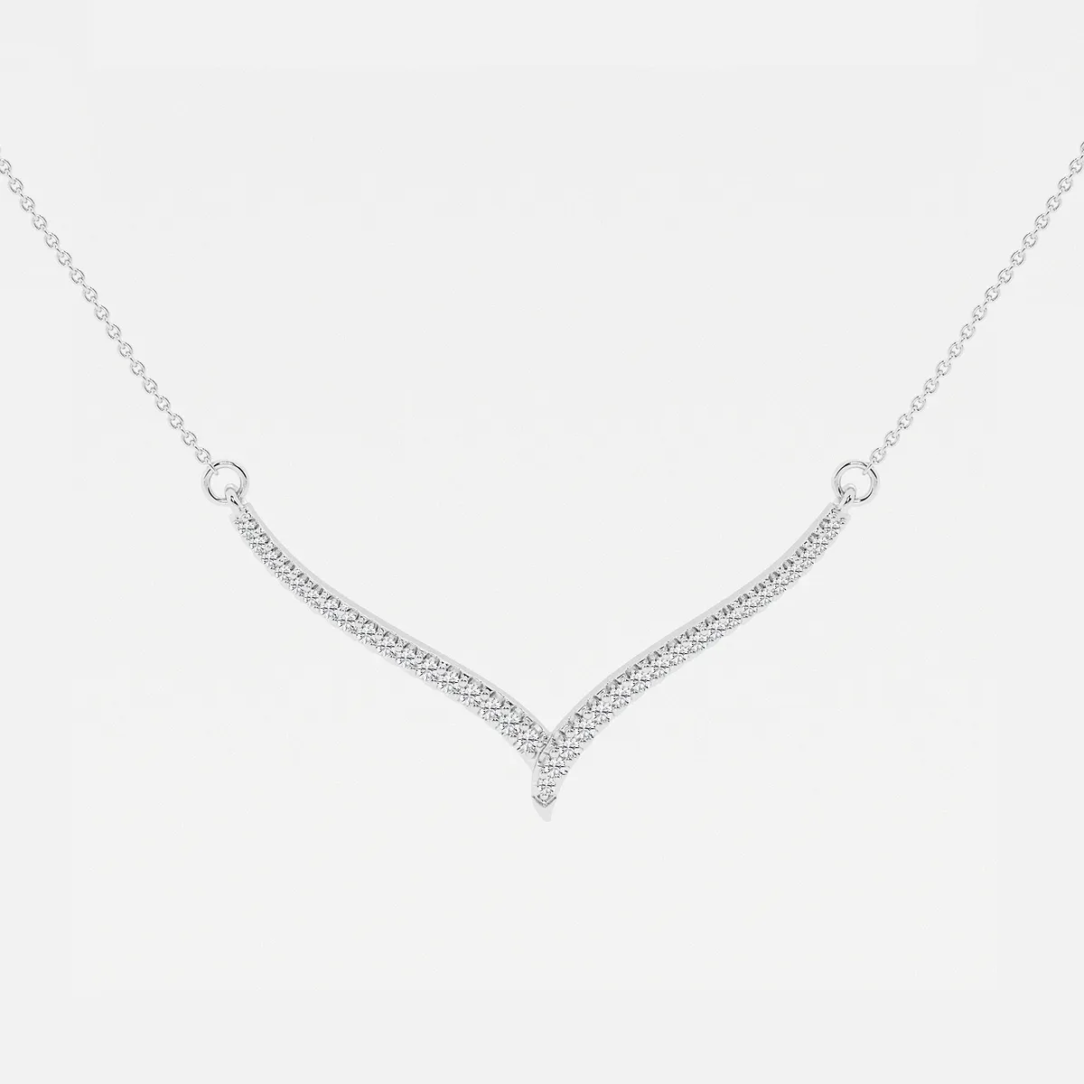 Anek | Classic Round Lab-Grown Diamond Petite Chevron Necklace