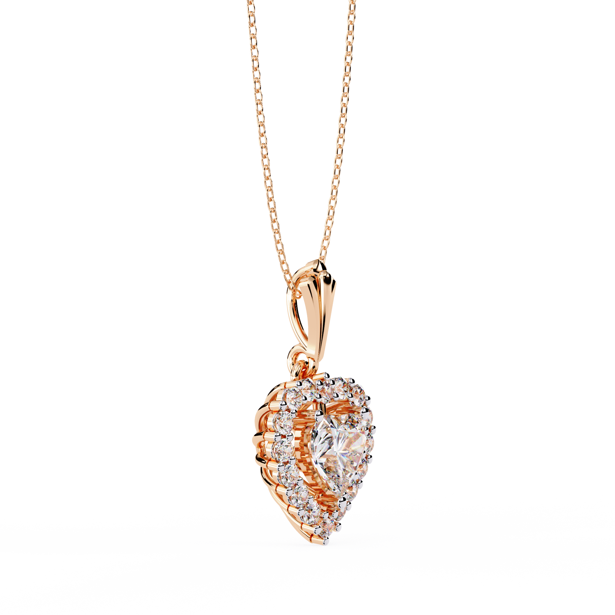 Anek | Timeless Heart pendant with round solitaire
