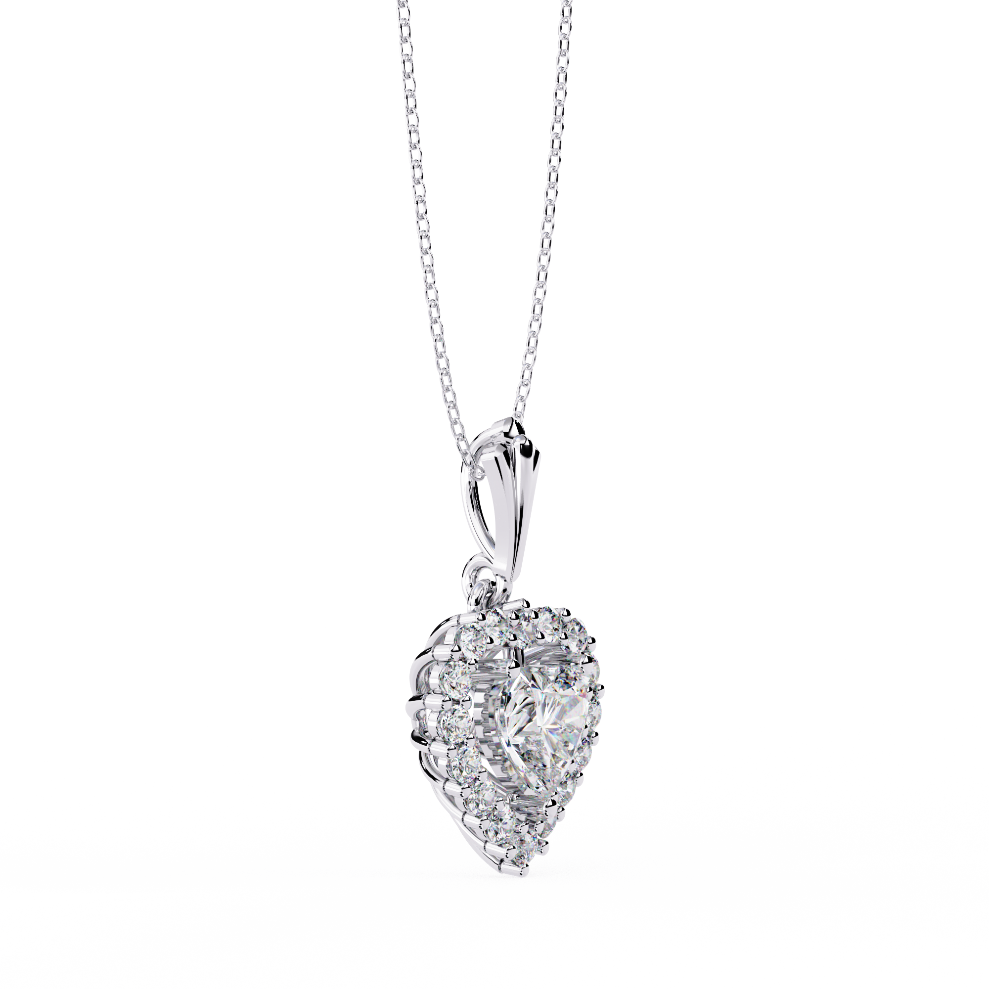Anek | Timeless Heart pendant with round solitaire