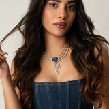 Blue heart shaped stone necklace from LUSH
