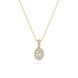 Mira | Oval with halo pendant lab-grown diamonds
