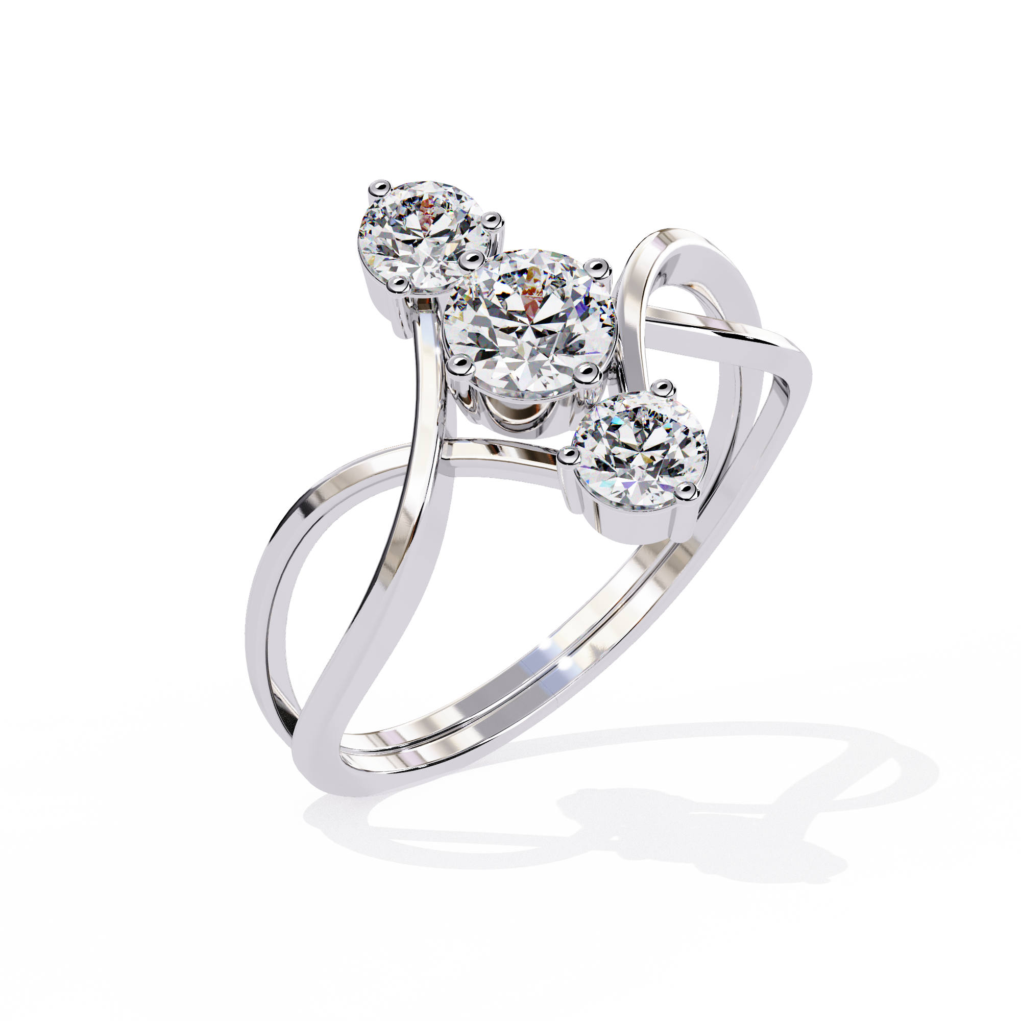 Aria | Round-shaped Trio lab grown Diamond Ring