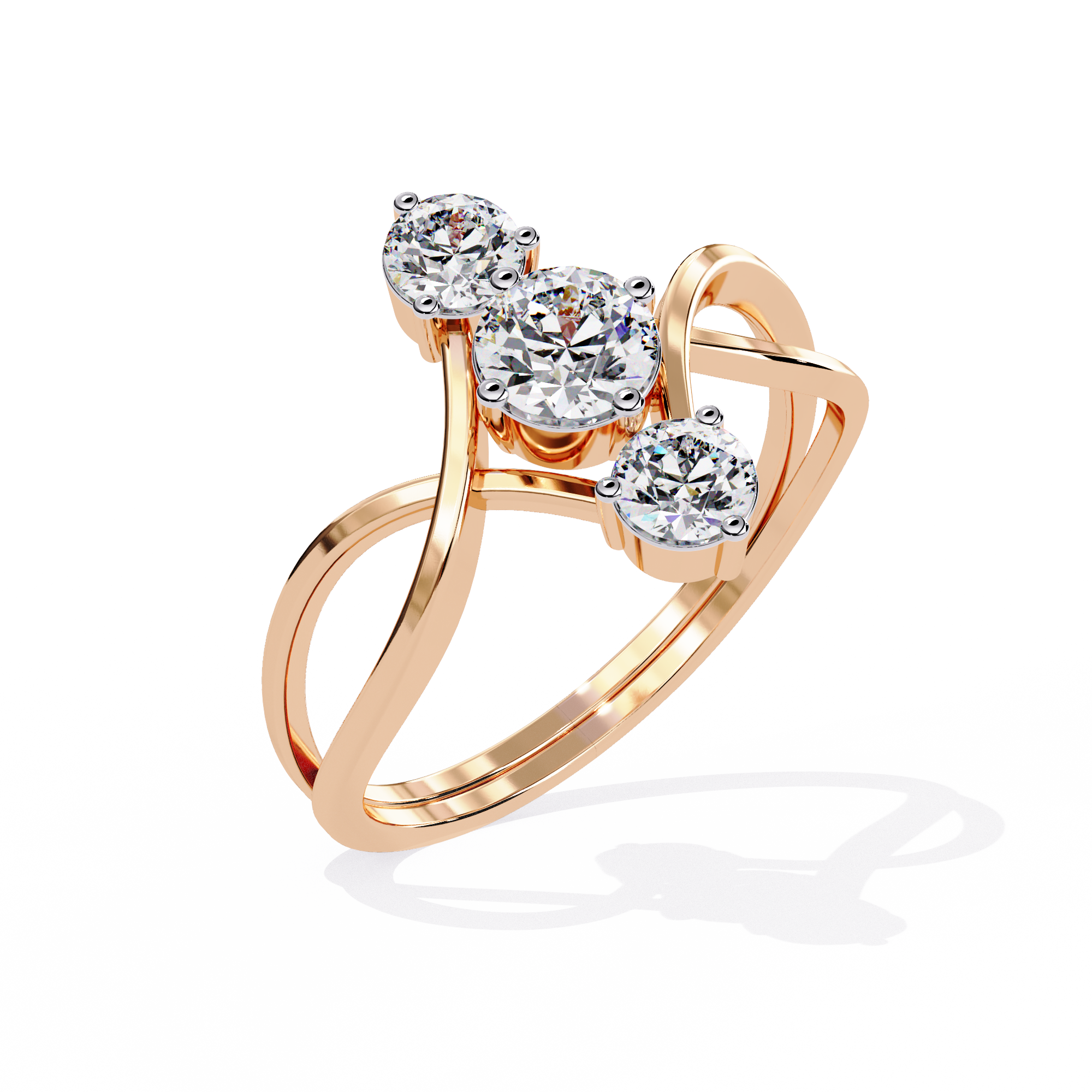 Aria | Round-shaped Trio lab grown Diamond Ring