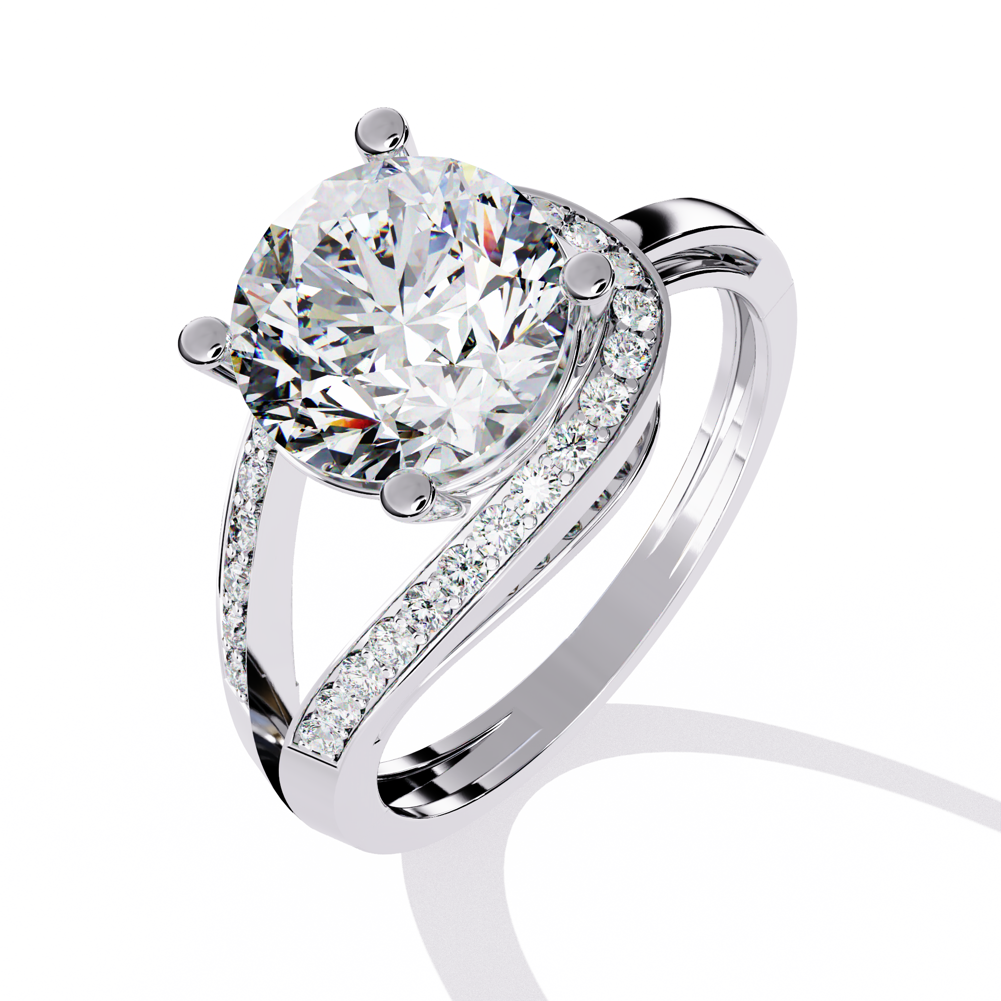 Amara | Oval-shaped Diamond with Curvy Halo Band Ring