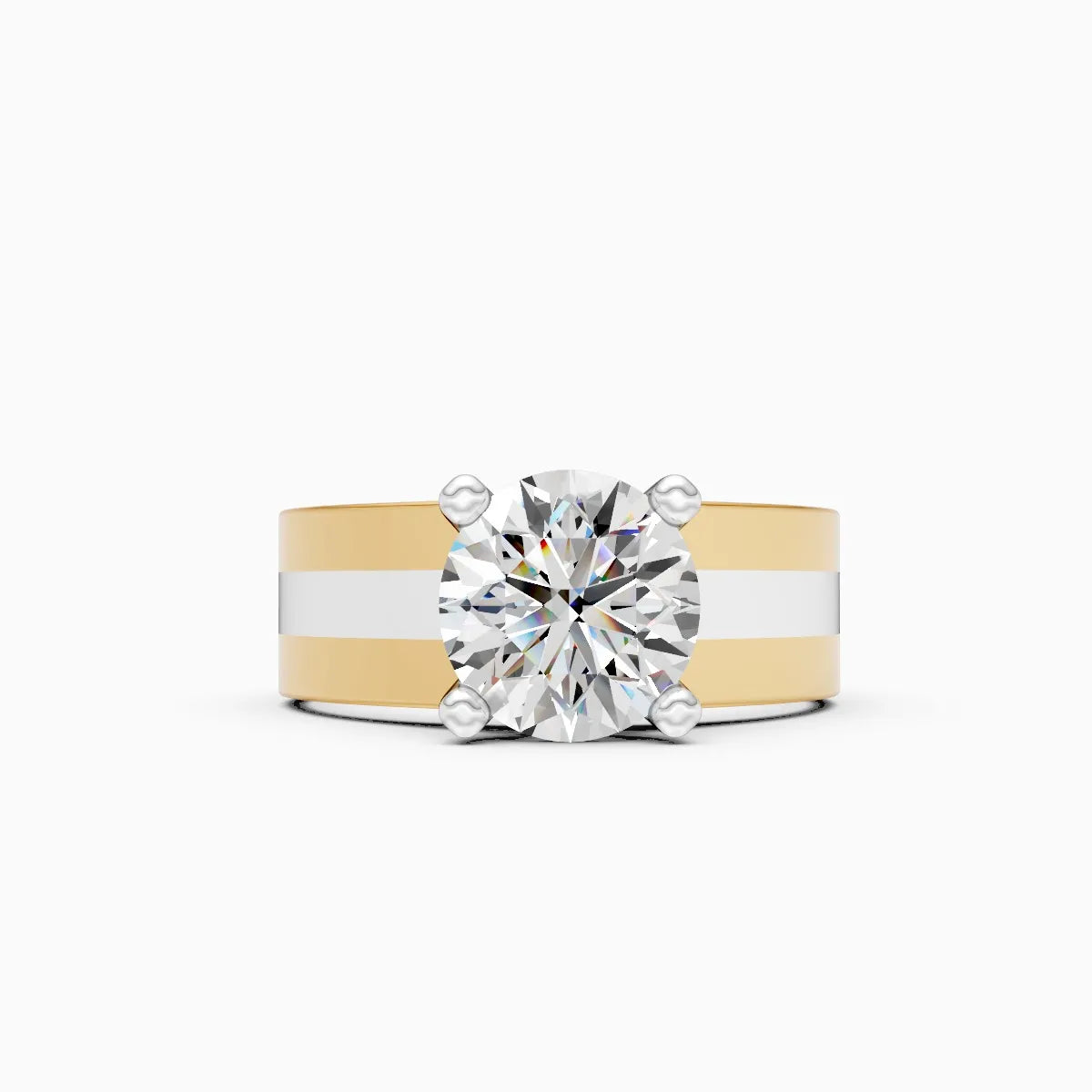 Mode | Pulse Men's Two-Tone Solitaire Ring