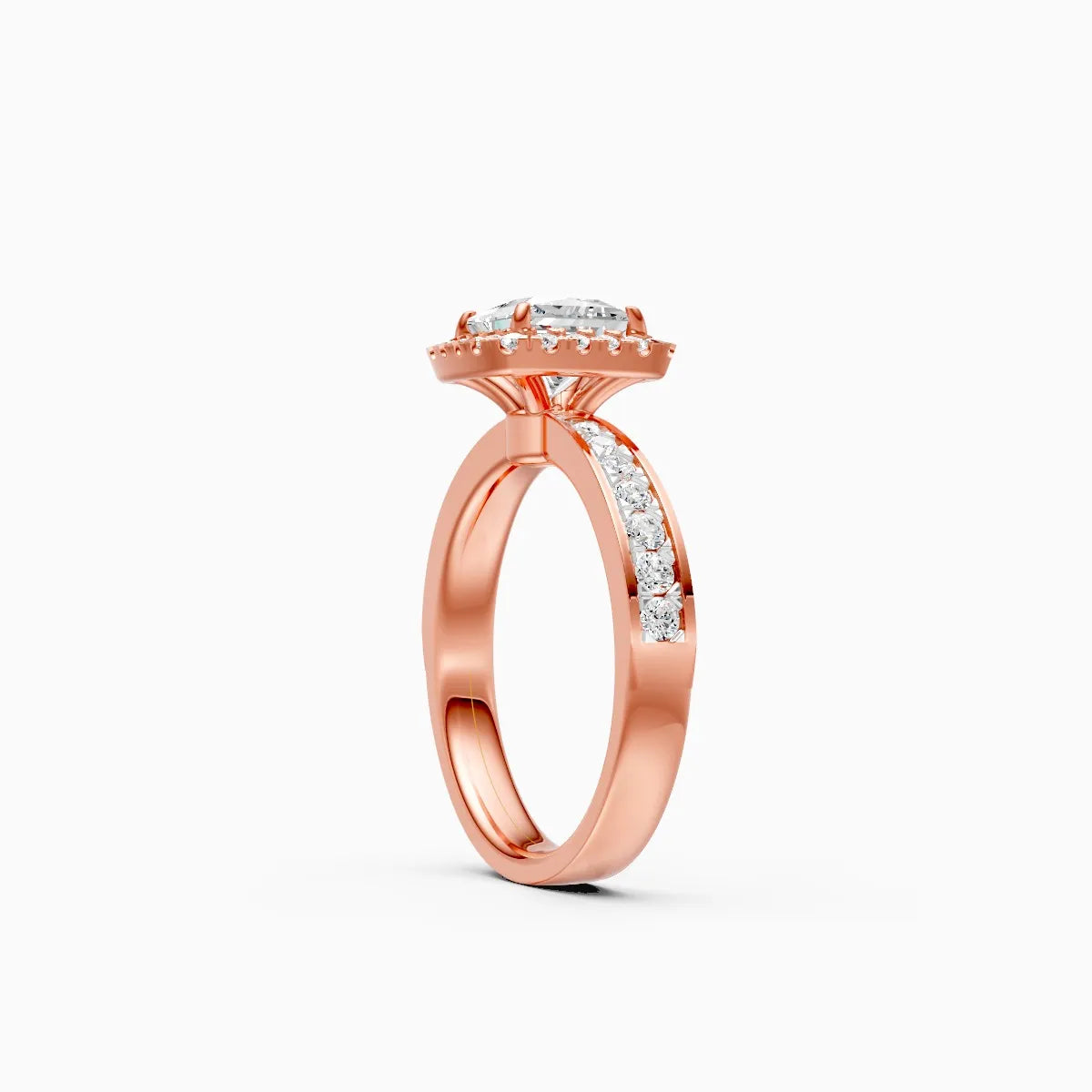 ��Mira | Princess Diamond with Halo Ring�� Rings VD_AYN��- Lab Grown Diamonds Jewellery