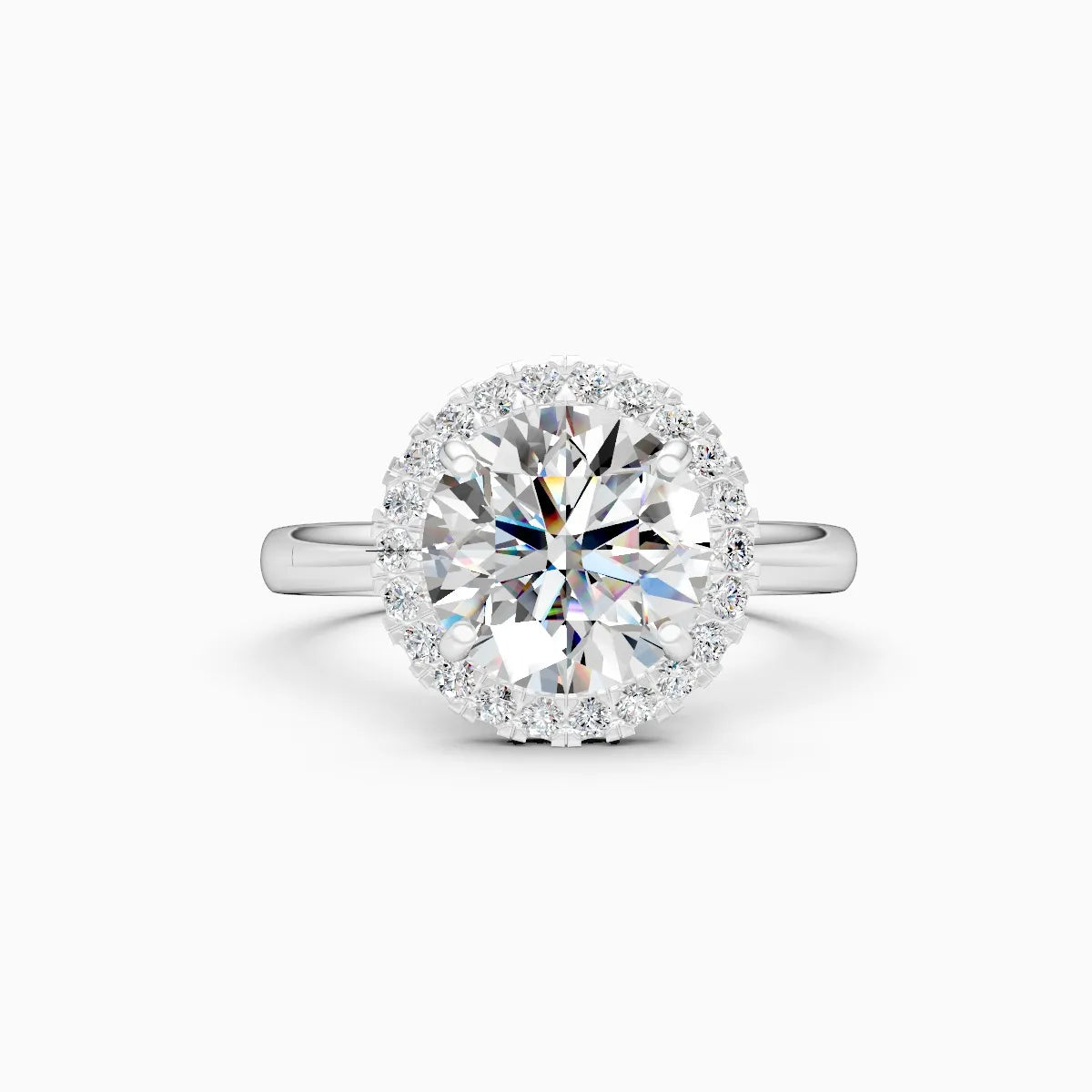 ��Sol | Round Solitaire Lab Grown Diamond with Halo Ring�� Rings VD_AYN��- Lab Grown Diamonds Jewellery