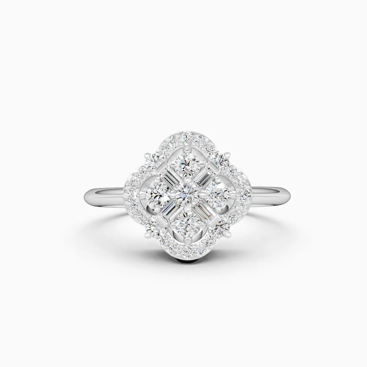 ��Flora | Lab Grown Diamond Clover Ring�� Rings VD_AYN��- Lab Grown Diamonds Jewellery