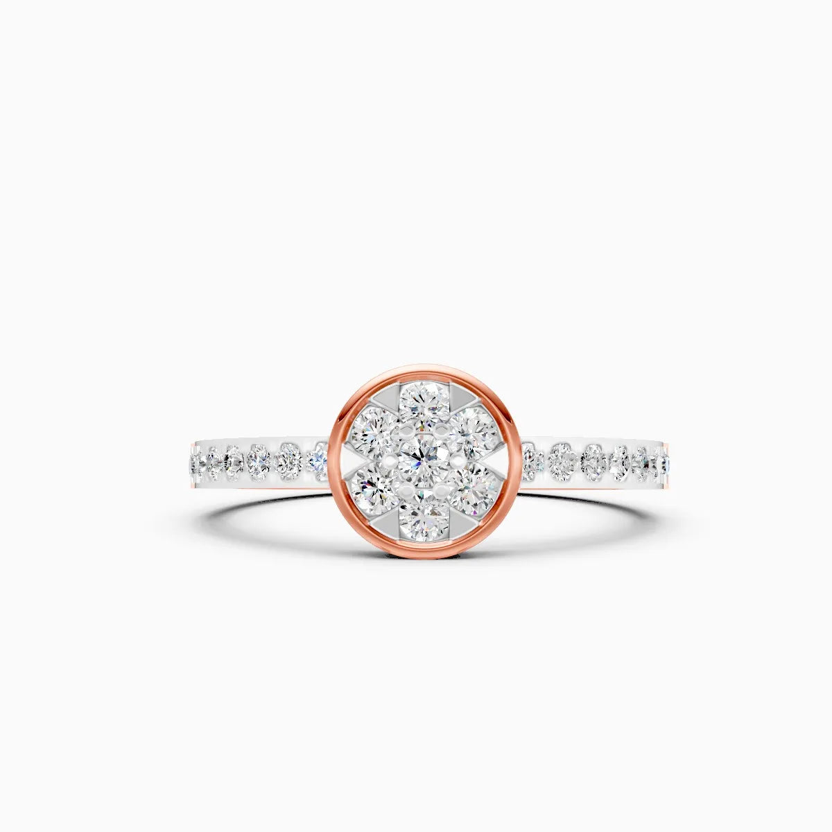 ��Flora | Round Lab Grown Diamonds Floral Design Ring�� Rings VD_AYN��- Lab Grown Diamonds Jewellery