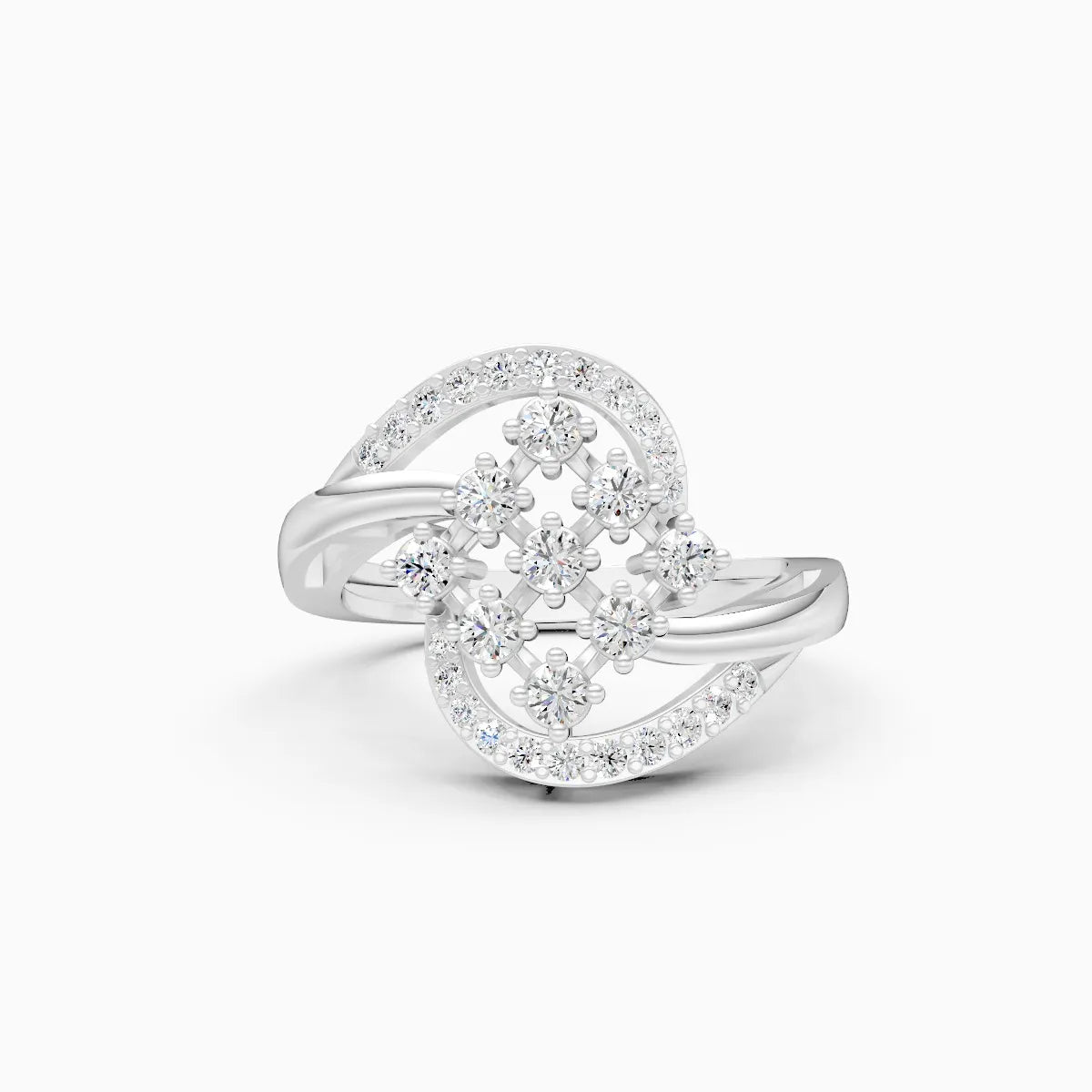 ��Celestia | Round Lab Grown Diamond Lattice Design Ring�� Rings VD_AYN��- Lab Grown Diamonds Jewellery
