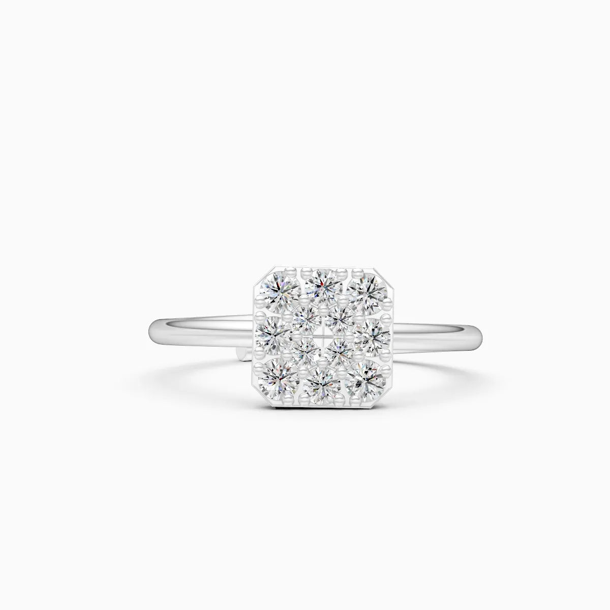 ��Celestia | Round Lab Grown Diamond Square Ring�� Rings VD_AYN��- Lab Grown Diamonds Jewellery