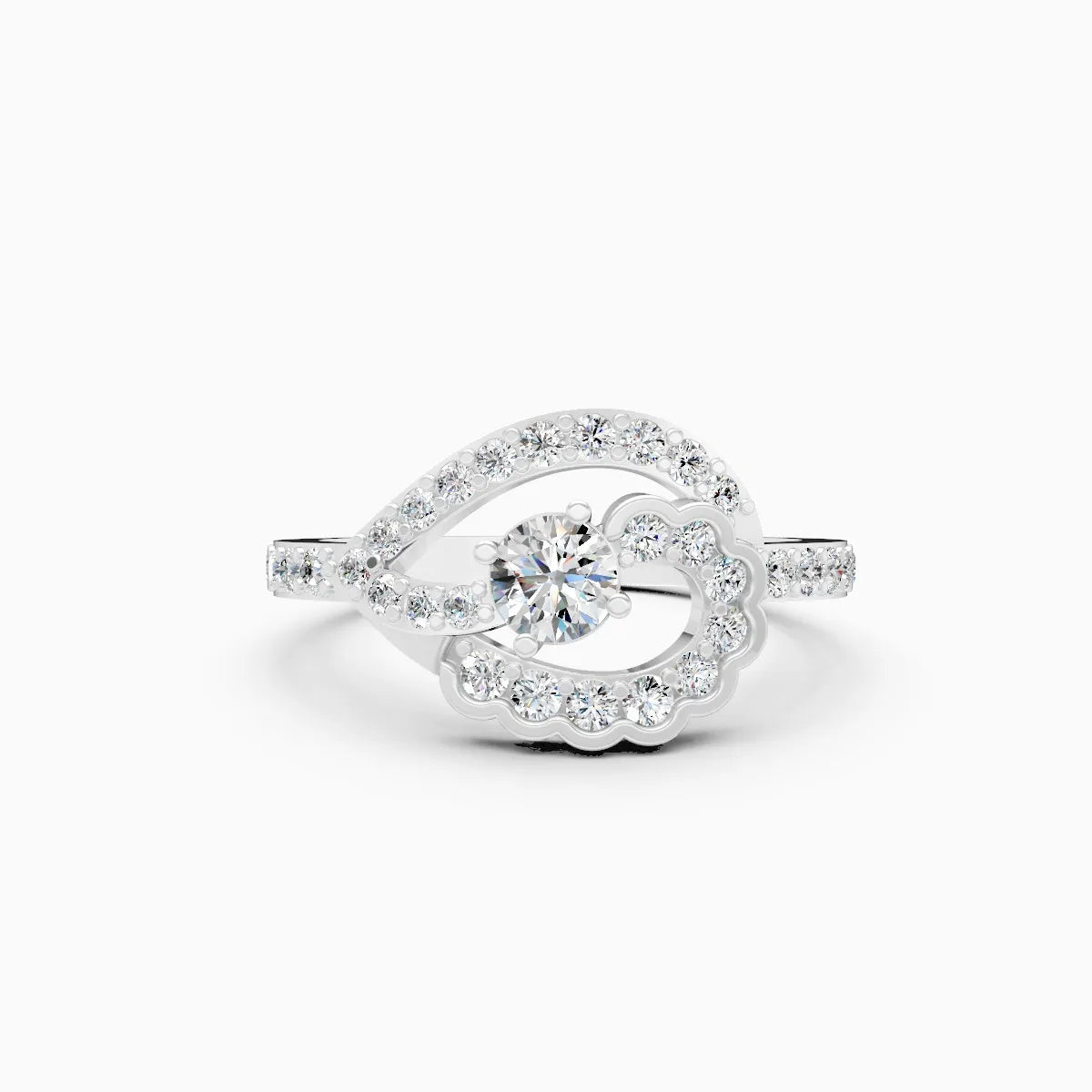 ��Mode | Round Diamond with Side Lab Grown Diamonds Twirl Ring�� Rings VD_AYN��- Lab Grown Diamonds Jewellery