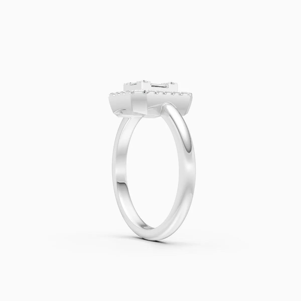 ��Mira | Baguette & Round Lab Grown Diamonds Halo Ring�� Rings VD_AYN��- Lab Grown Diamonds Jewellery