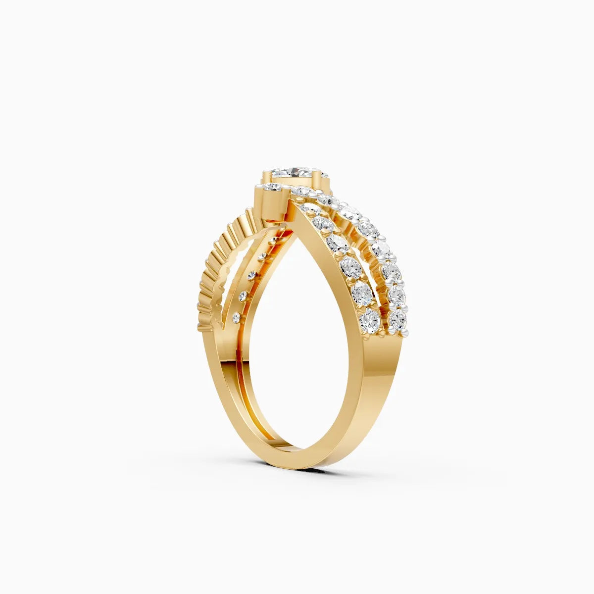 ��Mode | Round & Oval Lab Grown Diamond Split Band Ring�� Rings VD_AYN��- Lab Grown Diamonds Jewellery