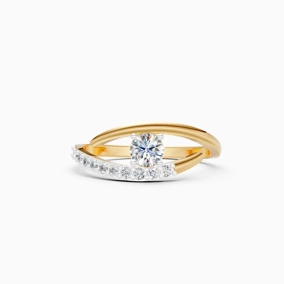 ��Mode | Round Lab Grown Diamond Minimal Bypass Ring�� Rings VD_AYN��- Lab Grown Diamonds Jewellery