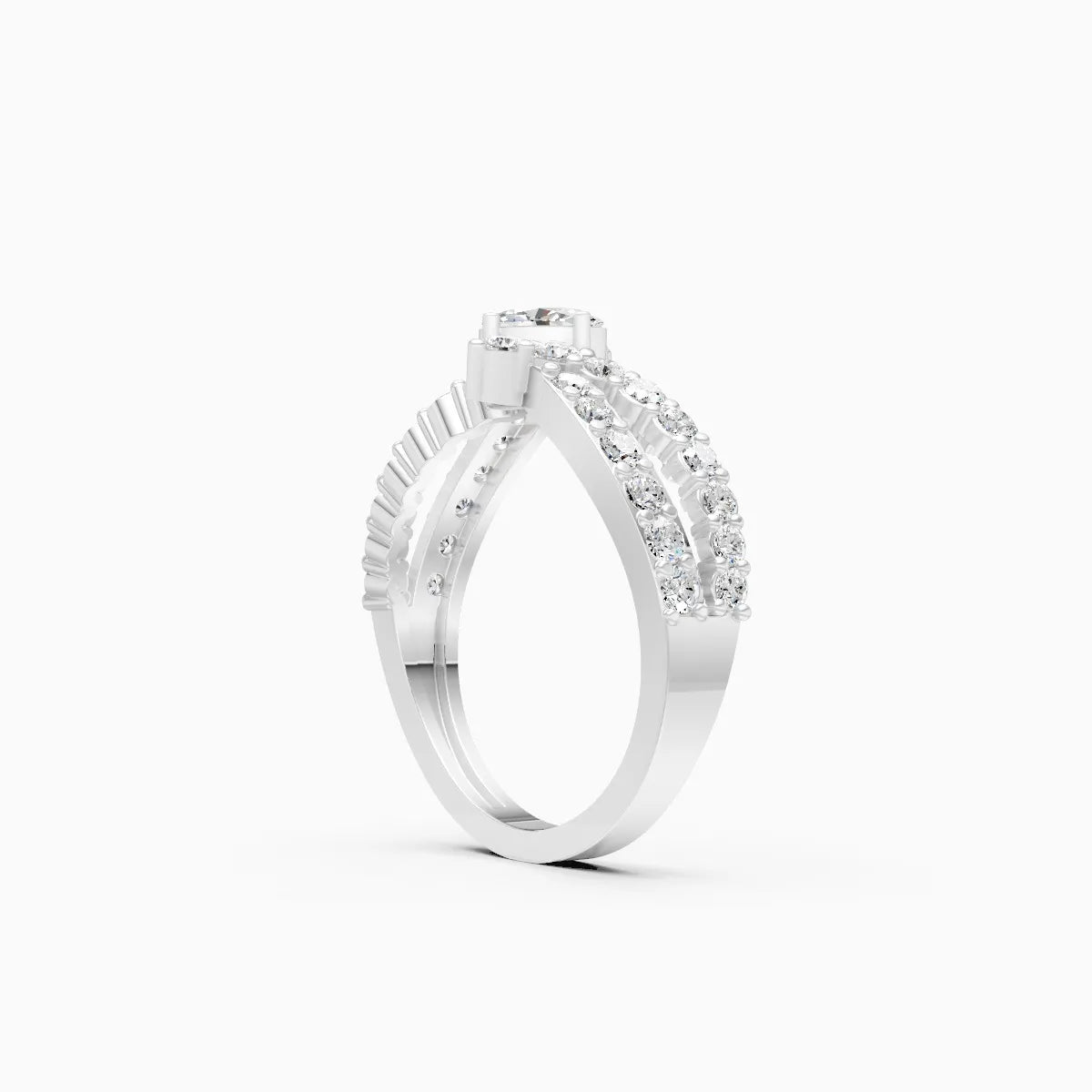 ��Mode | Round & Oval Lab Grown Diamond Split Band Ring�� Rings VD_AYN��- Lab Grown Diamonds Jewellery