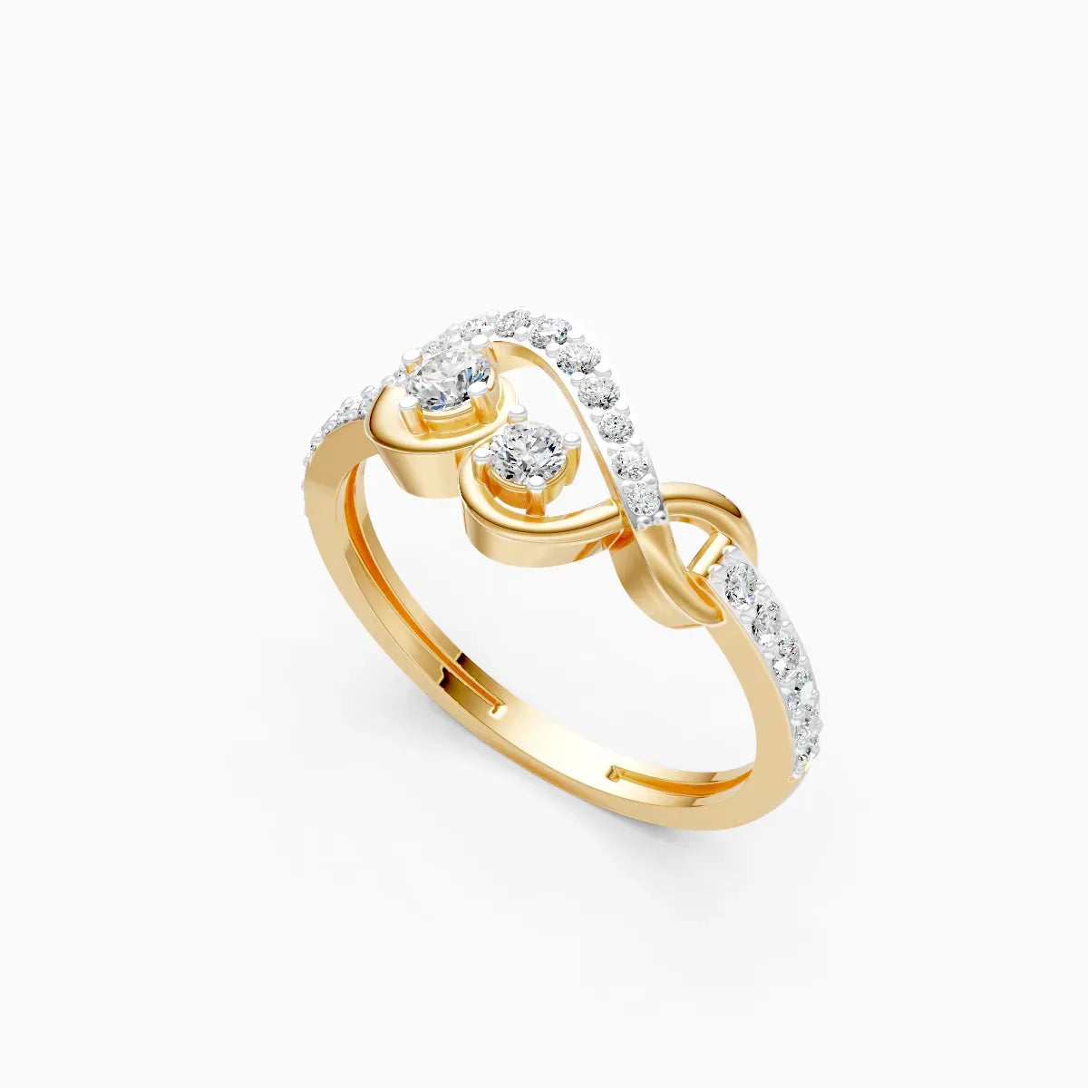 ��Aroha | Round Lab Grown Diamonds Twirly Ring�� Rings VD_AYN��- Lab Grown Diamonds Jewellery