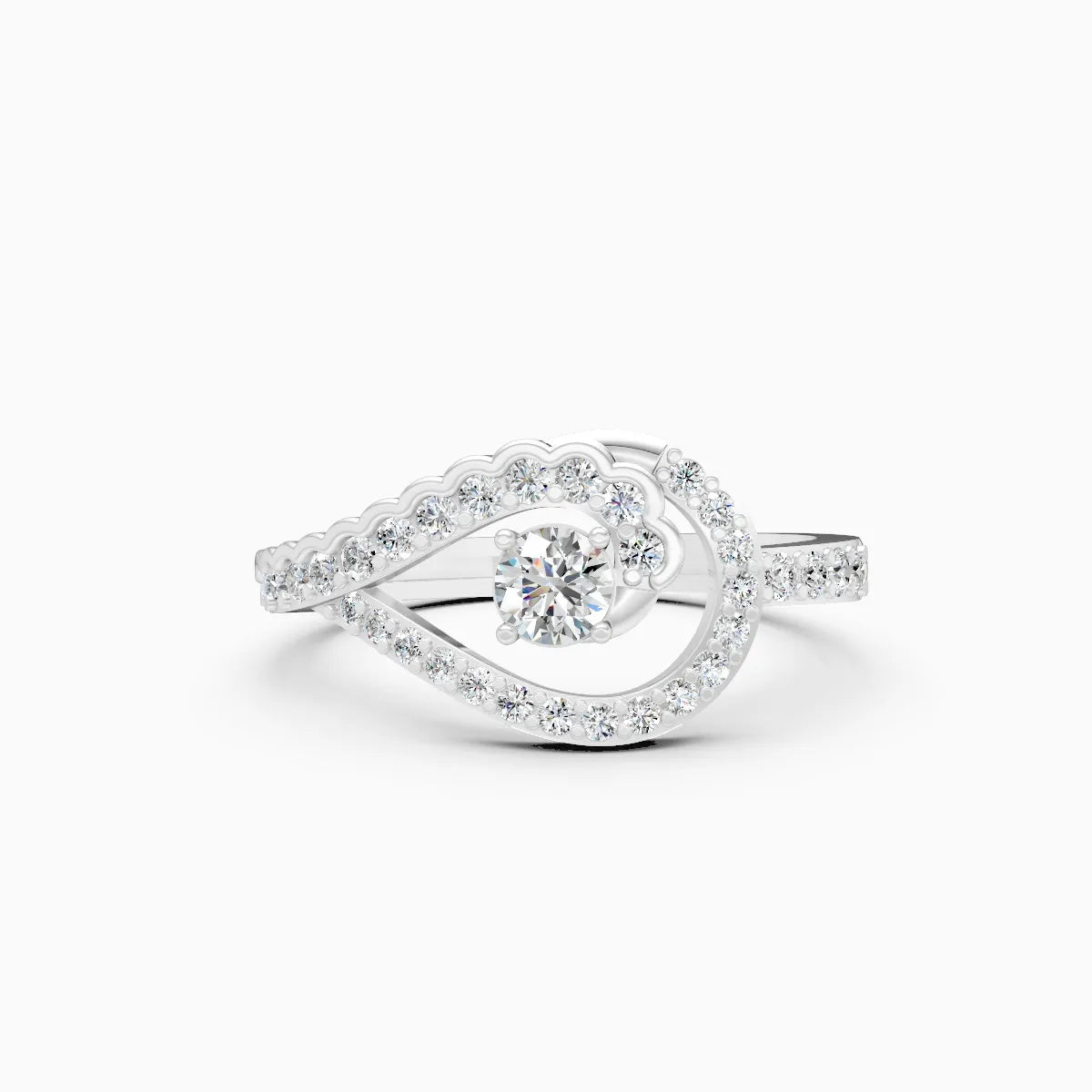 ��Mira | Two-Tone Round Lab Grown Diamond Halo Ring�� Rings VD_AYN��- Lab Grown Diamonds Jewellery