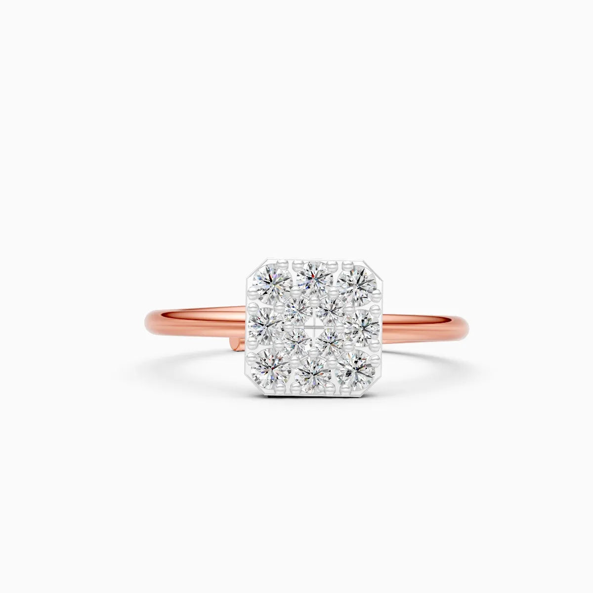 ��Celestia | Round Lab Grown Diamond Square Ring�� Rings VD_AYN��- Lab Grown Diamonds Jewellery