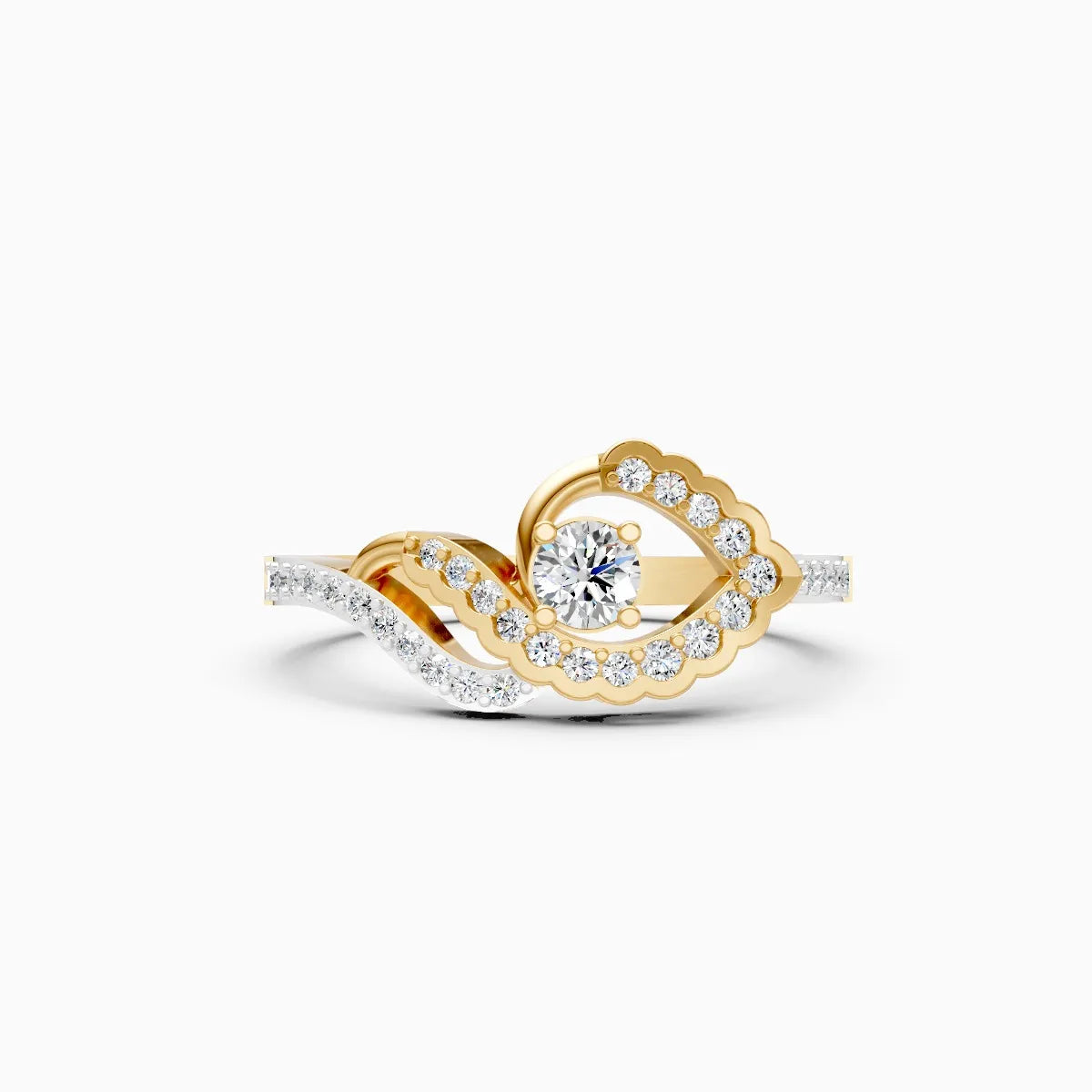 ��Foreva | Round Solitaire Lab Grown Diamond Wave Ring�� Rings VD_AYN��- Lab Grown Diamonds Jewellery