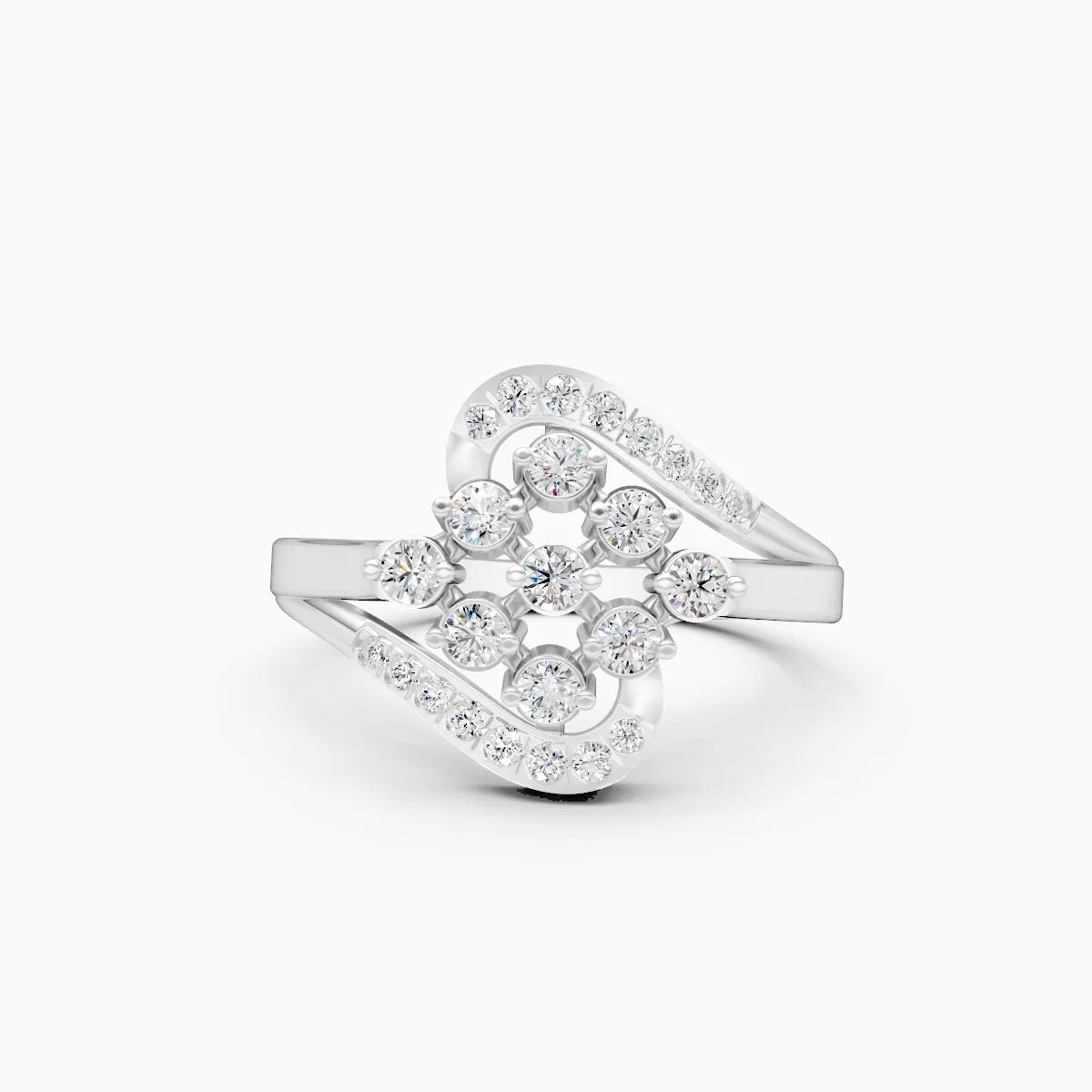 ��Celestia | Round Lab Grown Diamonds Lattice Cluster Ring�� Rings VD_AYN��- Lab Grown Diamonds Jewellery