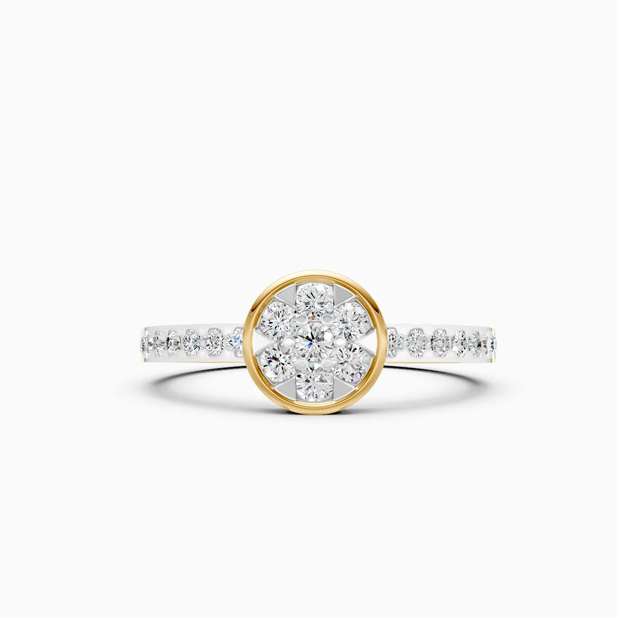 ��Flora | Round Lab Grown Diamonds Floral Design Ring�� Rings VD_AYN��- Lab Grown Diamonds Jewellery