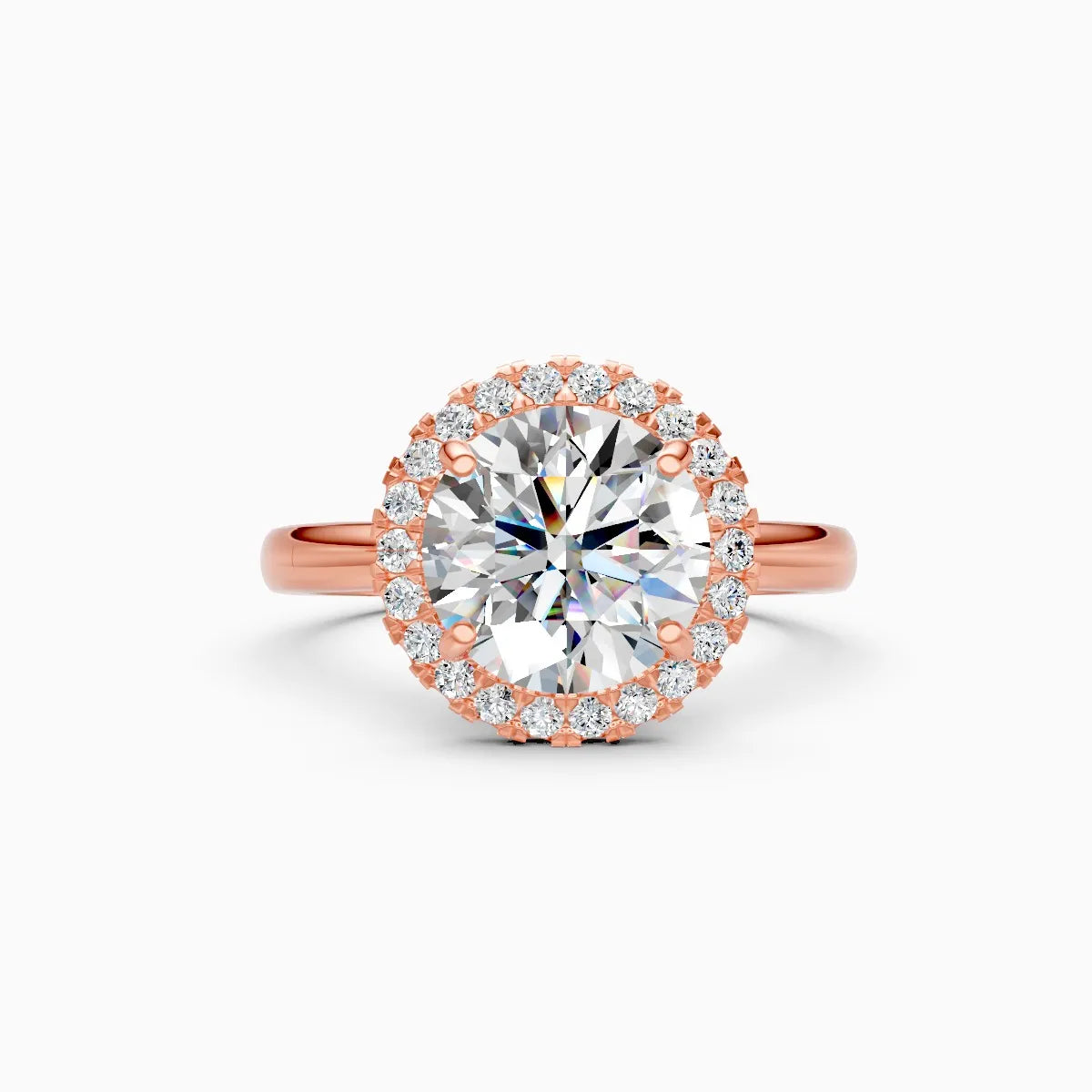 ��Sol | Round Solitaire Lab Grown Diamond with Halo Ring�� Rings VD_AYN��- Lab Grown Diamonds Jewellery