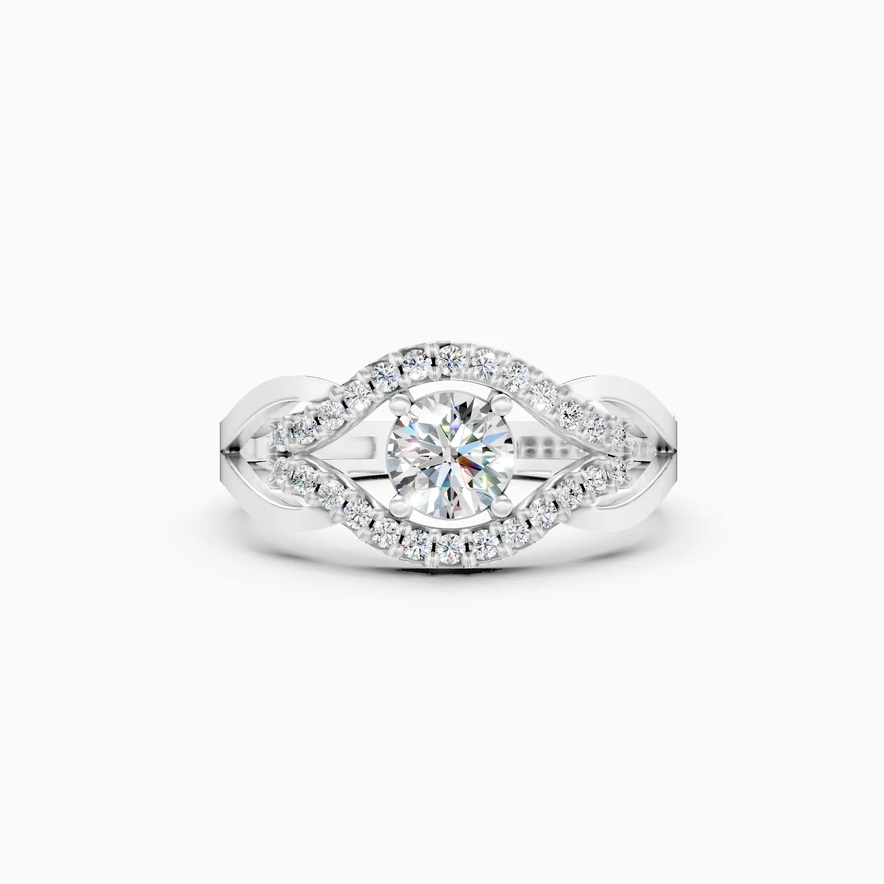 ��Mira | Round Solitaire Eye-Halo Ring�� Rings VD_AYN��- Lab Grown Diamonds Jewellery